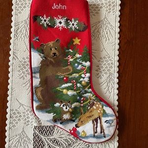 Heavy EMBROIDERED Christmas Stocking “John”
